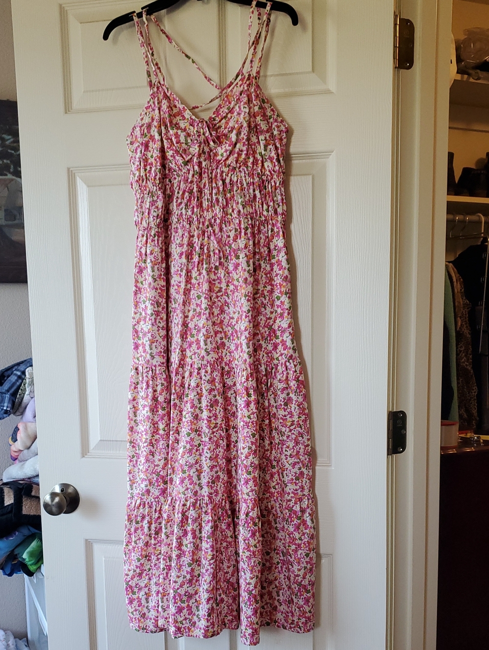 Time and Tru Pink Floral Maxi Sundress
